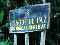 Bosque del Paz Biological Reserve sign 1773